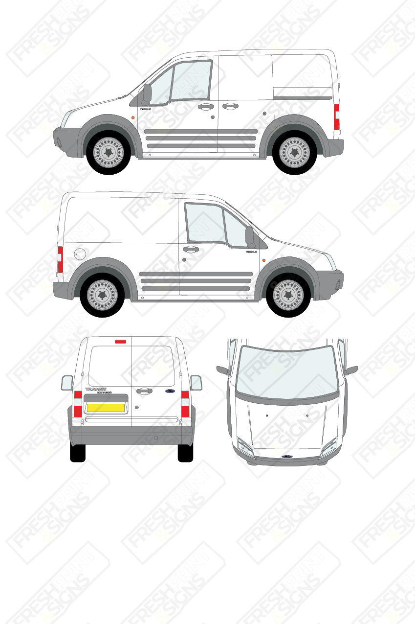 Van Graphics - Ford | Transit Connect | 2002-2009 | Short Wheelbase (L1) | Panelled Rear Doors