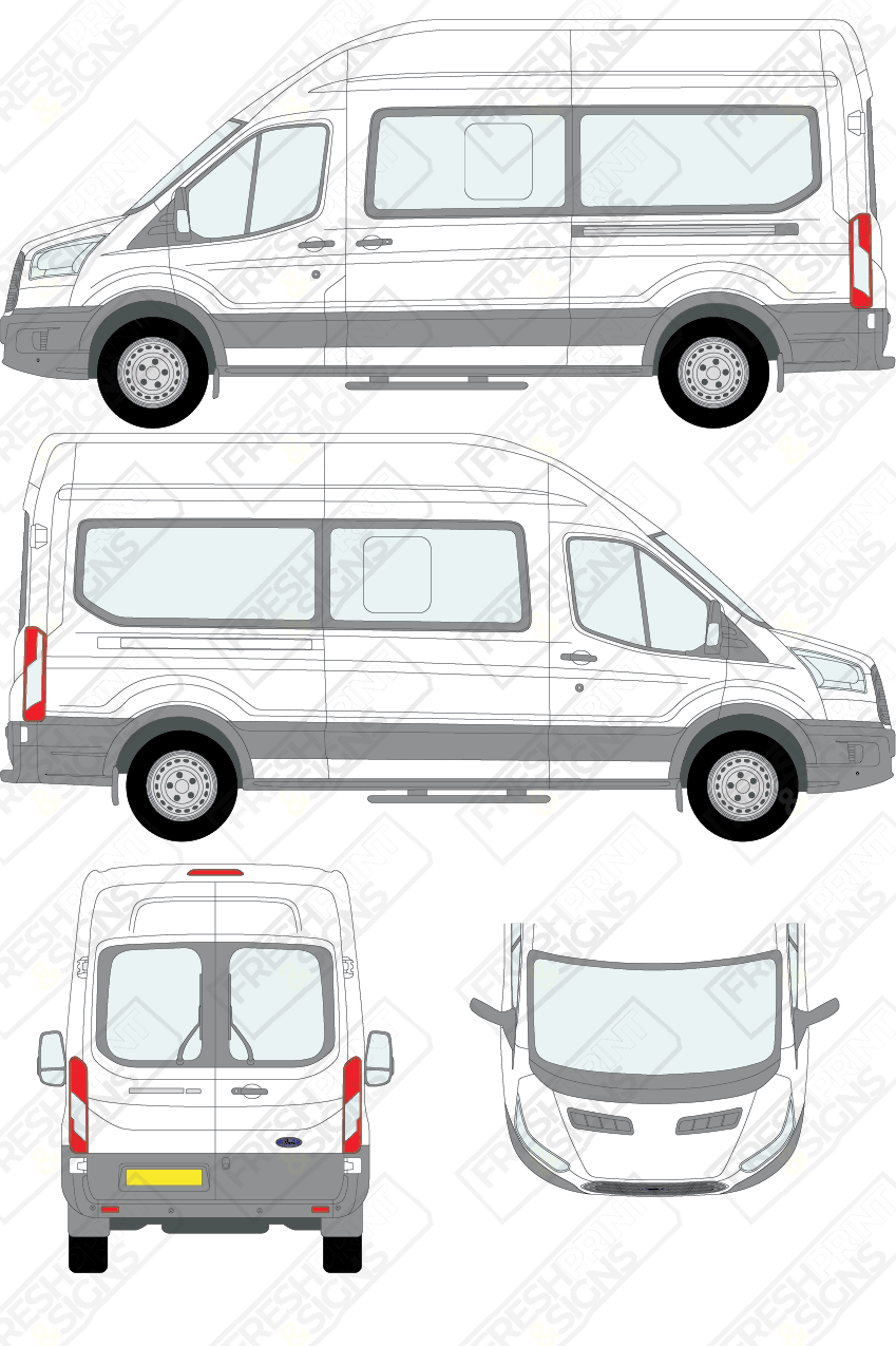 Van Graphics - Ford | Transit Minibus | 2014-2019 | Long Wheelbase (L3) | High Roof (H3)