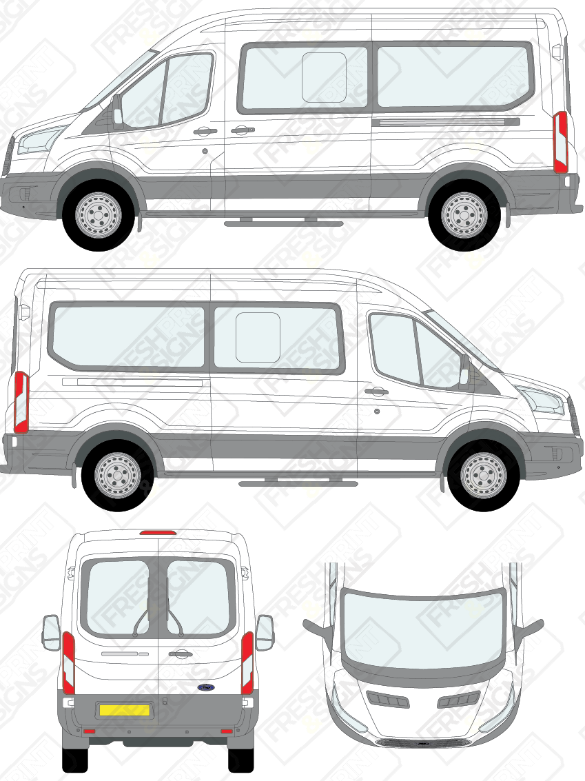 Van Graphics - Ford | Transit Minibus | 2014-2019 | Long Wheelbase (L3) | Medium Roof (H2)