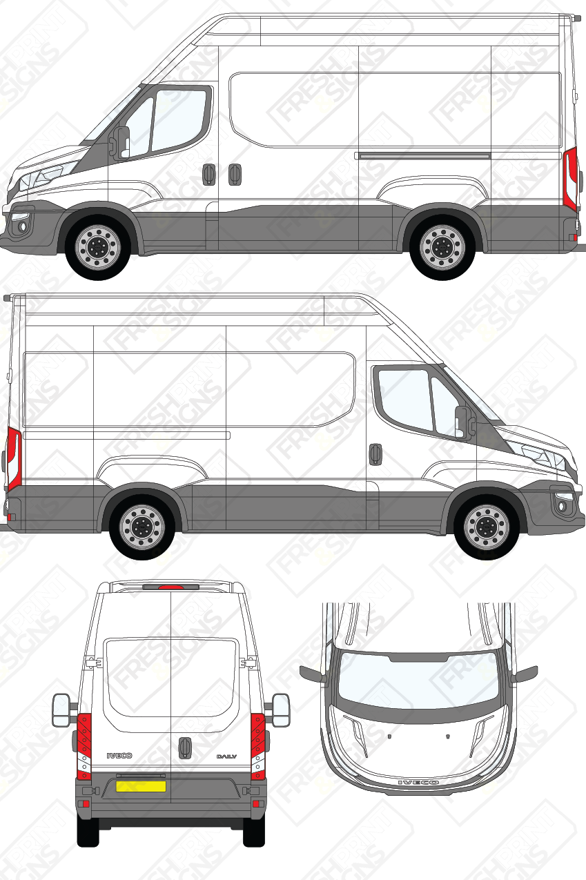 Van Graphics - Iveco | Daily | 2014-2019 | Long Wheelbase (L3) | High Roof (H3) | Panelled Rear Doors