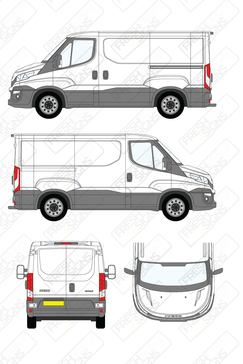 Van Graphics - Iveco | Daily | 2014-2019 | Short Wheelbase (L1) | Low Roof (H1) | Panelled Rear Doors