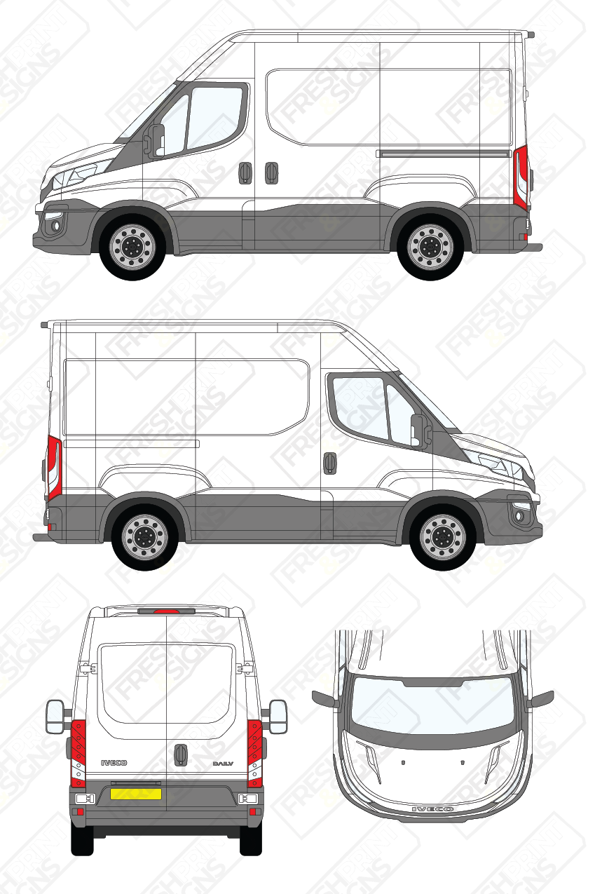 Van Graphics - Iveco | Daily | 2014-2019 | Short Wheelbase (L1) | Medium Roof (H2) | Panelled Rear Doors