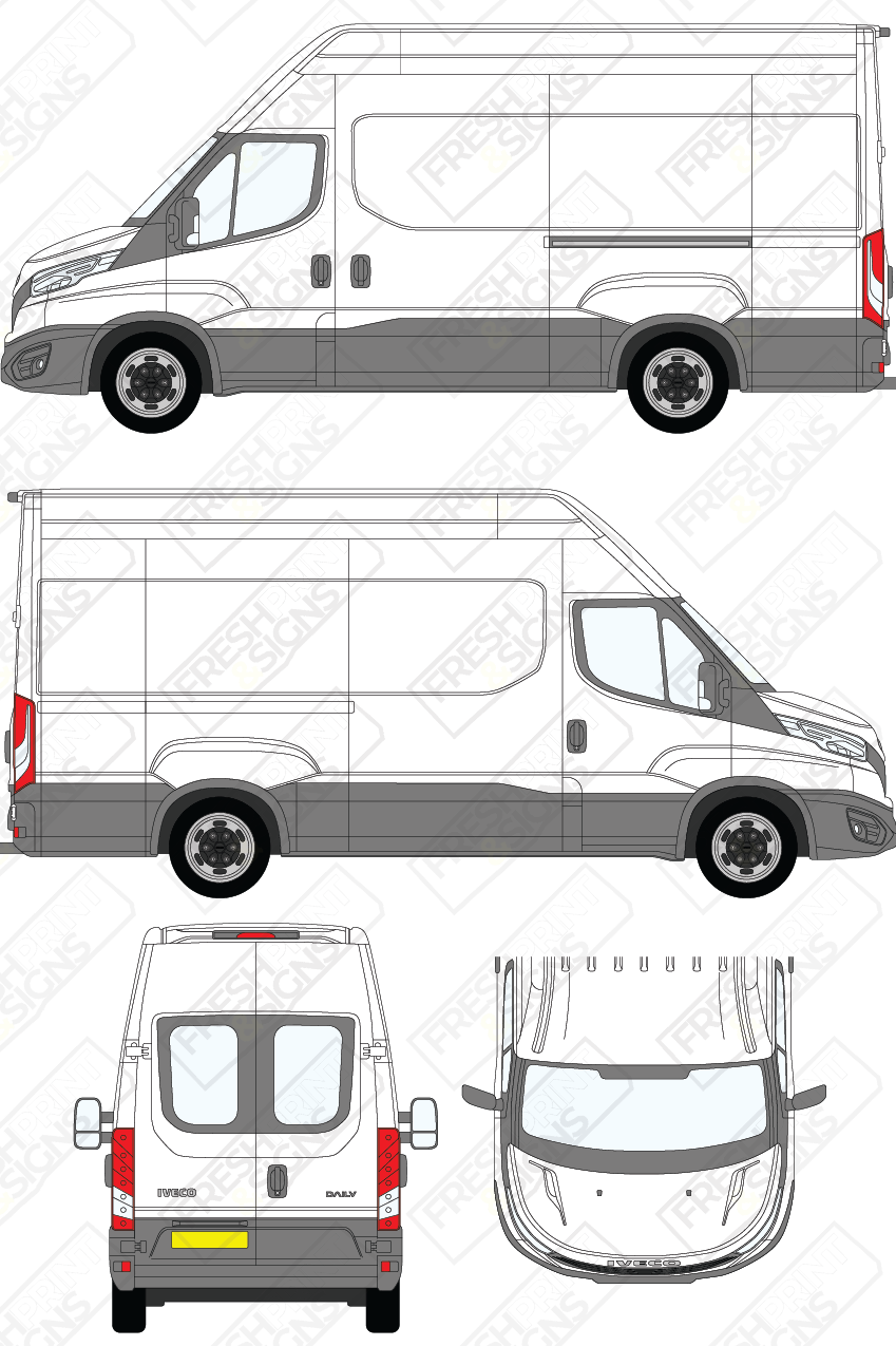 Van Graphics - Iveco | Daily | 2019-2025 | Long Wheelbase (L3) | High Roof (H3) | With Rear Windows