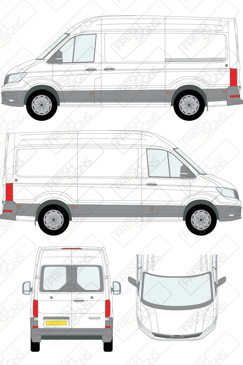 Van Graphics - MAN | TGE | 2017-2025 | Short Wheelbase (L1) | High Roof (H2) | With Rear Windows