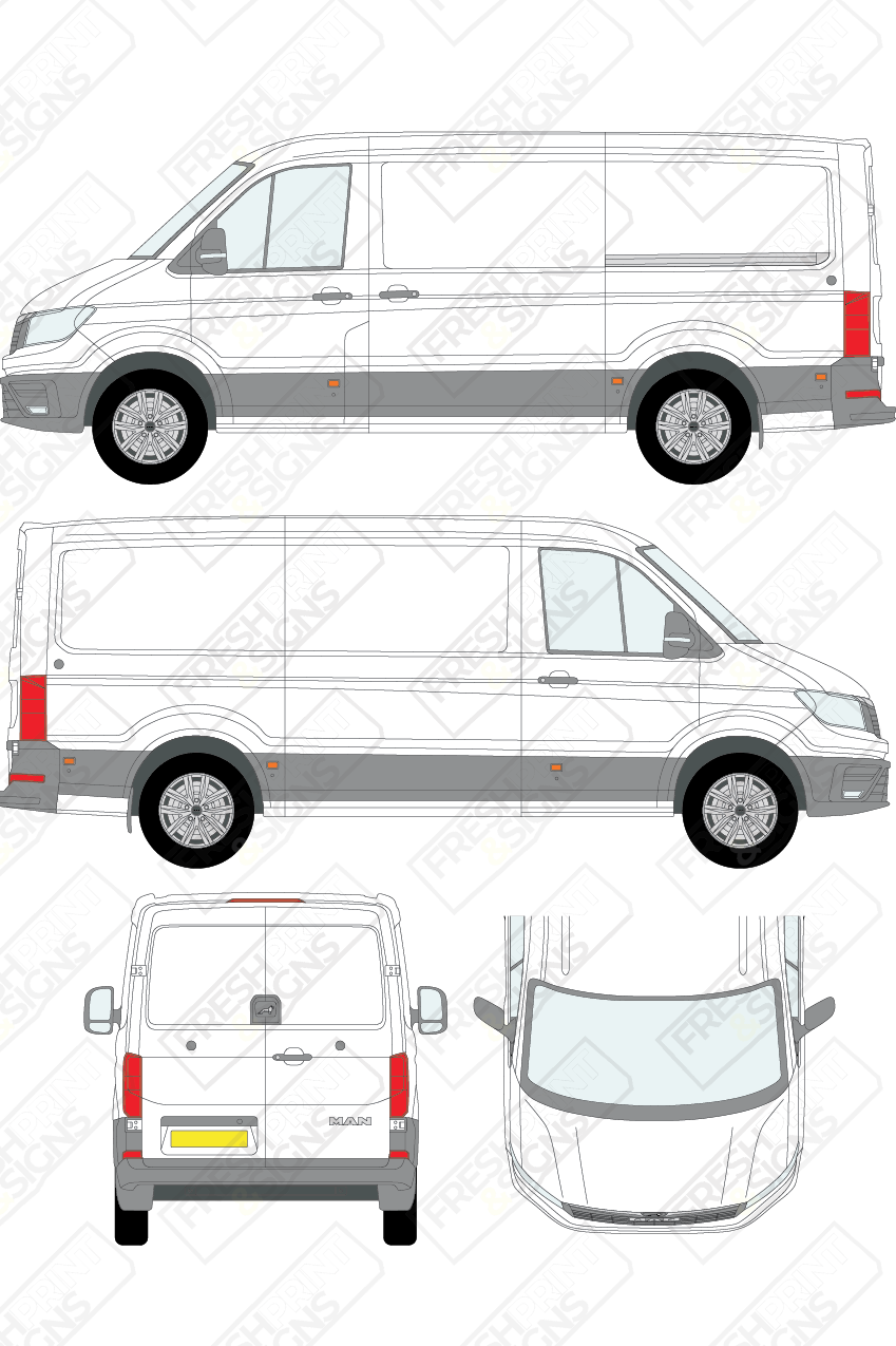 Van Graphics - MAN | TGE | 2017-2025 | Short Wheelbase (L1) | Low Roof (H1) | Panelled Rear Doors