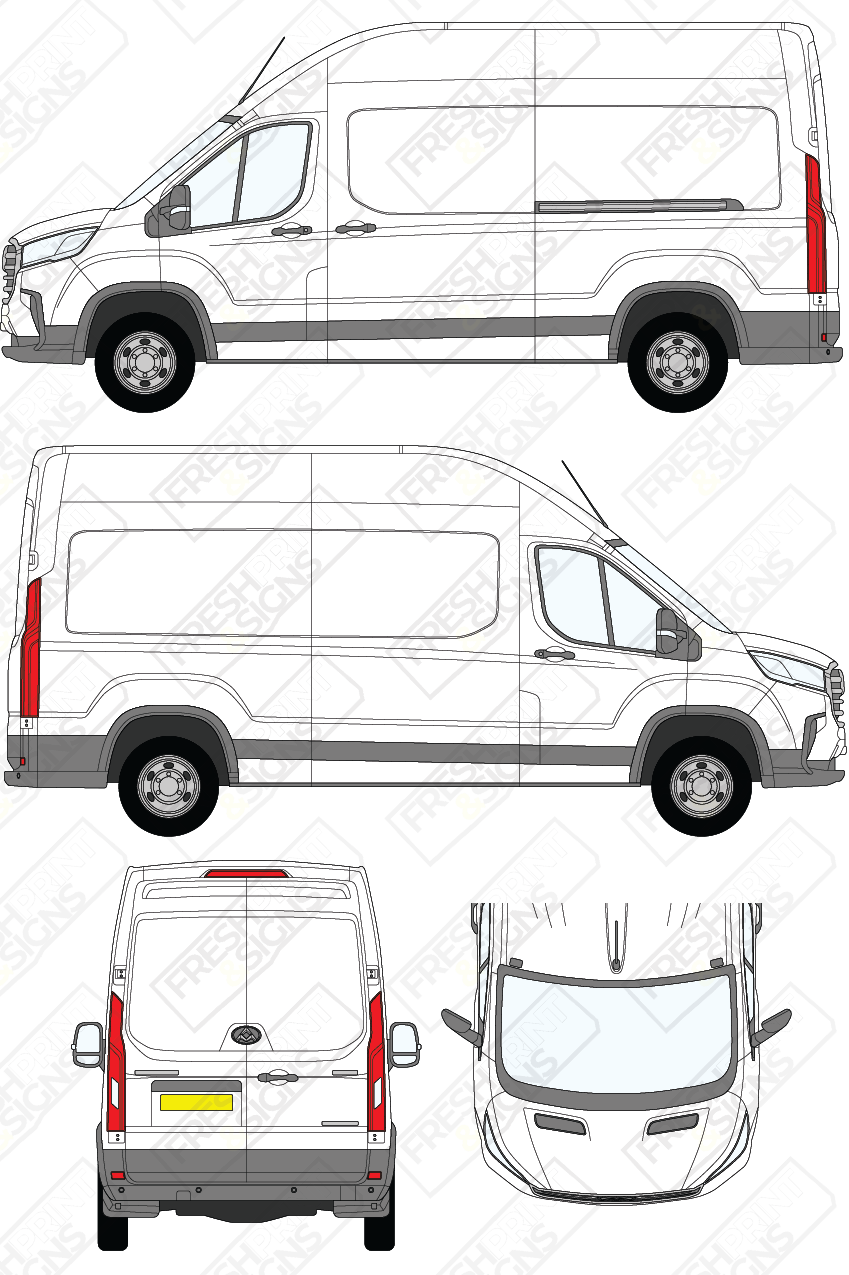 Van Graphics - Maxus | Deliver 9 | 2020-2025 | Long Wheelbase (L3) | Extra-High Roof (H3) | Panelled Rear Doors