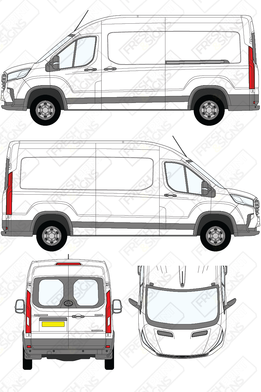 Van Graphics - Maxus | Deliver 9 | 2020-2025 | Long Wheelbase (L3) | High Roof (H2) | With Rear Windows
