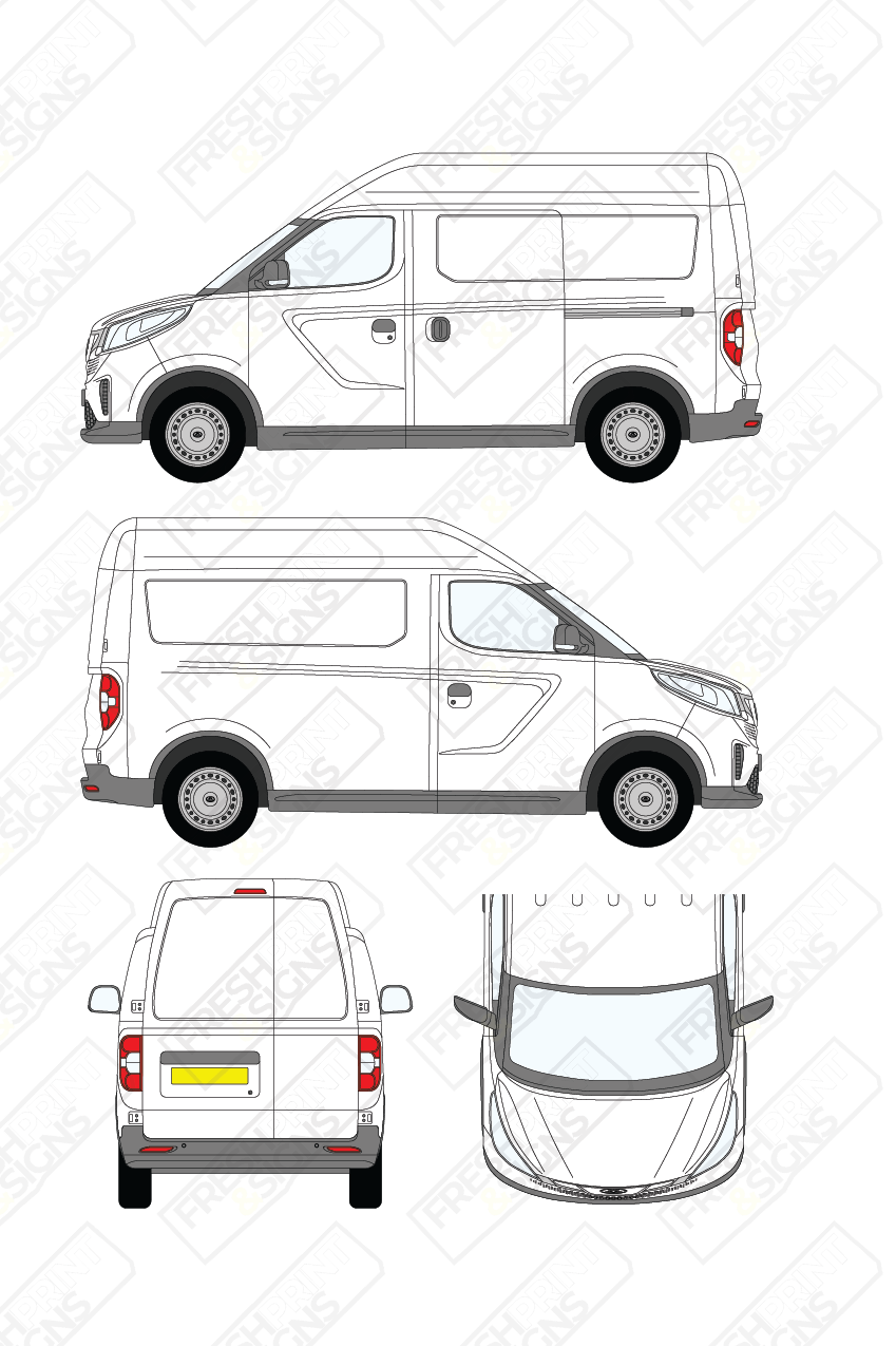 Van Graphics - Maxus | E-Deliver 3 | 2020-2025 | Short Wheelbase (L1) | High Roof (H2) | Panelled Rear Doors