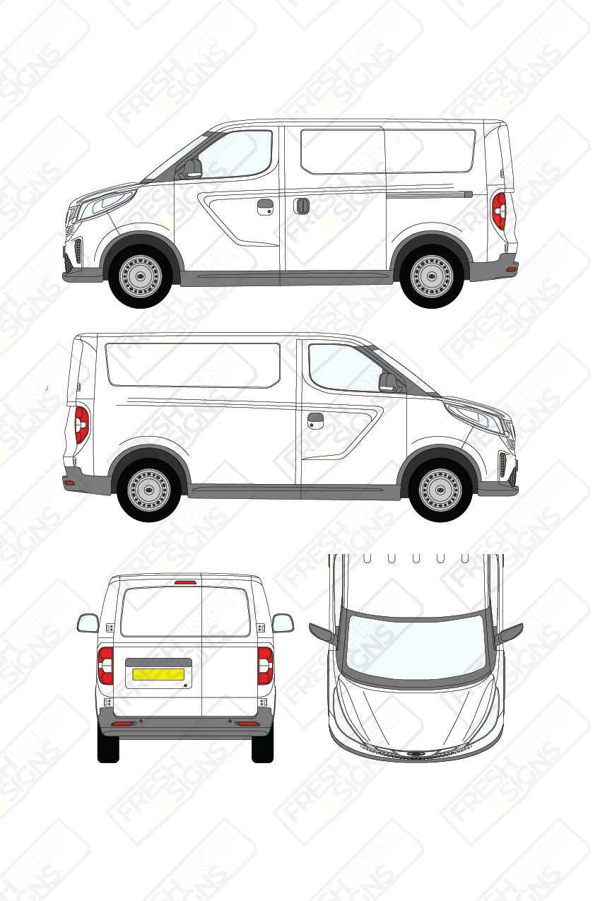 Van Graphics - Maxus | E-Deliver 3 | 2020-2025 | Short Wheelbase (L1) | Low Roof (H1) | Panelled Rear Doors