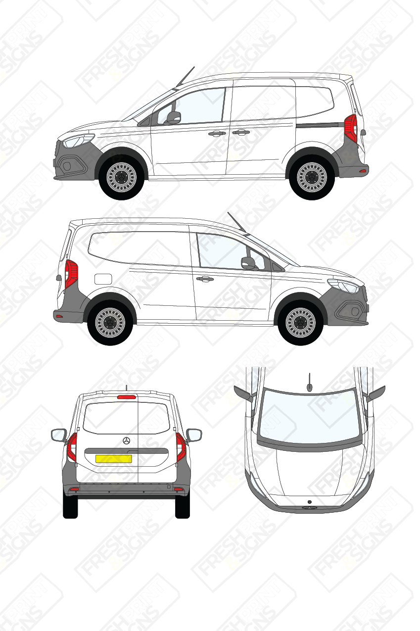 Van Graphics - Mercedes | Citan | 2023-2025 | Short Wheelbase (L1) | Panelled Rear Doors
