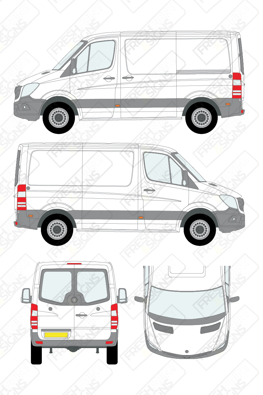 Van Graphics - Mercedes | Sprinter | 2009-2018 | Short Wheelbase (L1) | Low Roof (H1) | With Rear Windows