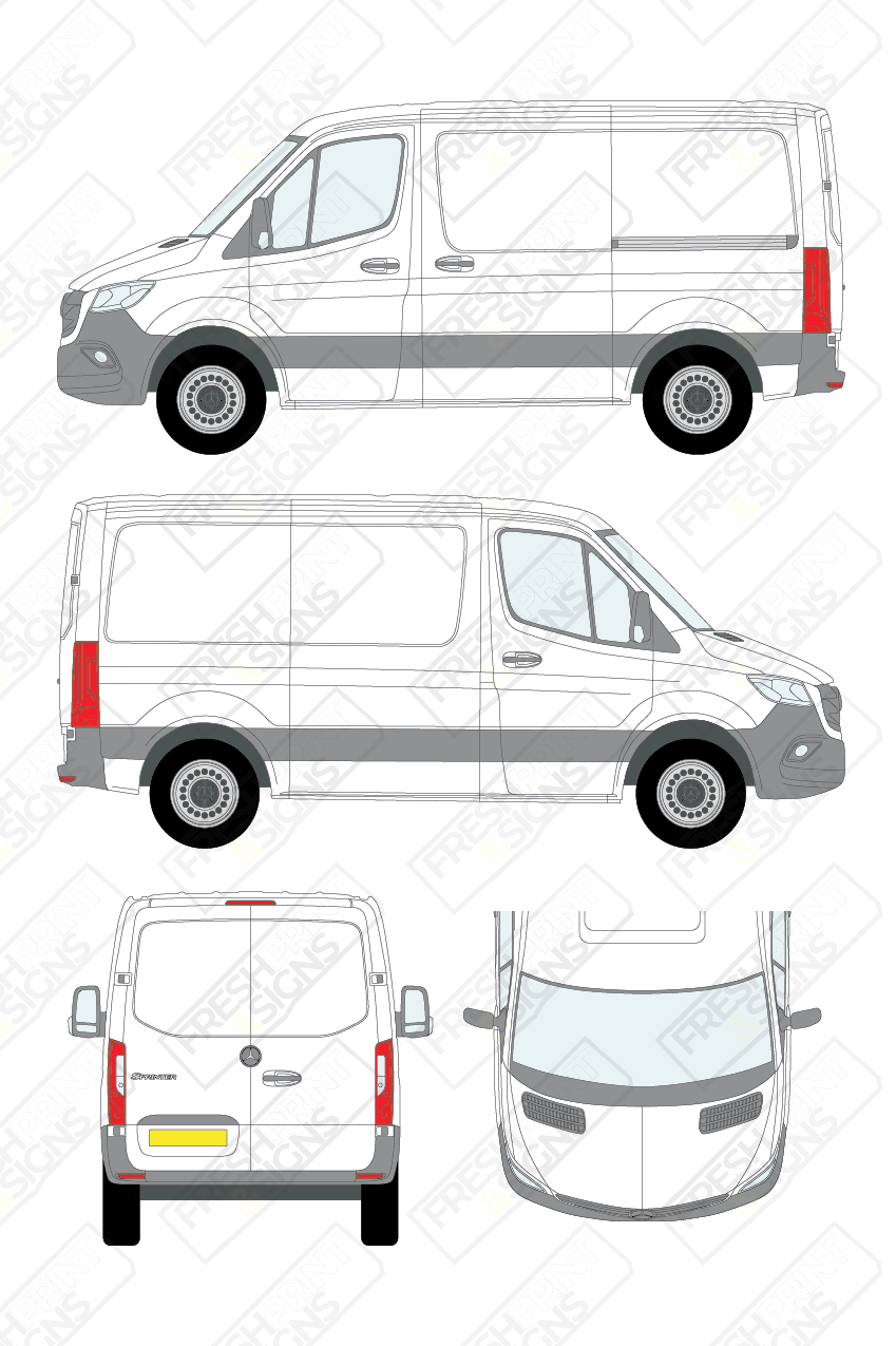 Van Graphics - Mercedes | Sprinter | 2018-2025 | Short Wheelbase (L1) | Low Roof (H1) | Panelled Rear Doors
