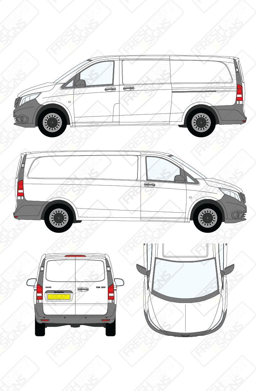 Van Graphics - Mercedes | Vito | 2015-2025 | Extra-Long Wheelbase (L3) | Panelled Rear Doors