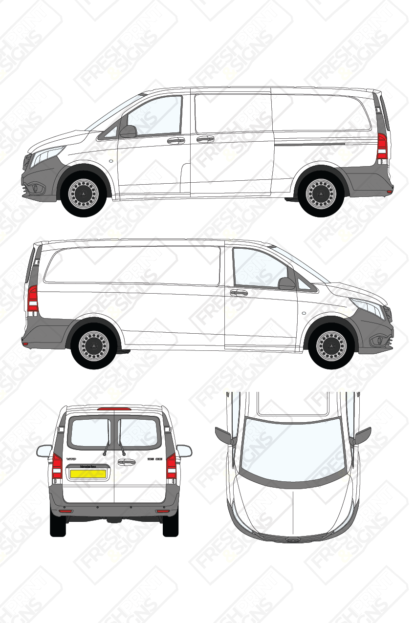Van Graphics - Mercedes | Vito | 2015-2025 | Extra-Long Wheelbase (L3) | With Rear Windows