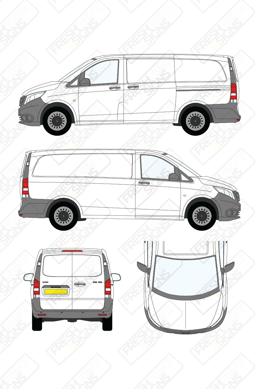 Van Graphics - Mercedes | Vito | 2015-2025 | Long Wheelbase (L2) | Panelled Rear Doors