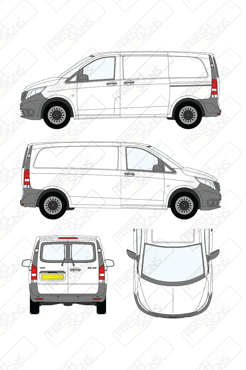 Van Graphics - Mercedes | Vito | 2015-2025 | Short Wheelbase (L1) | With Rear Windows