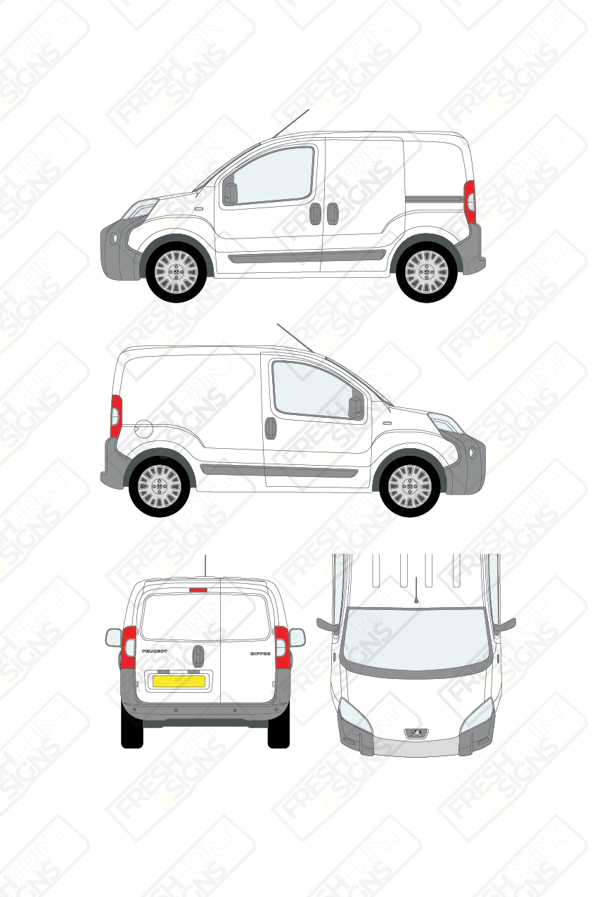 Van Graphics - Peugeot | Bipper | 2008-2018 | Panelled Rear Doors