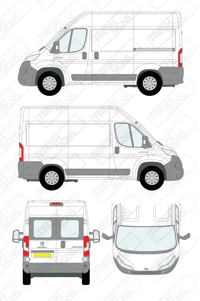 Van Graphics - Peugeot | Boxer | 2014-2025 | Short Wheelbase (L1) | Medium Roof (H2) | Panelled Rear Doors