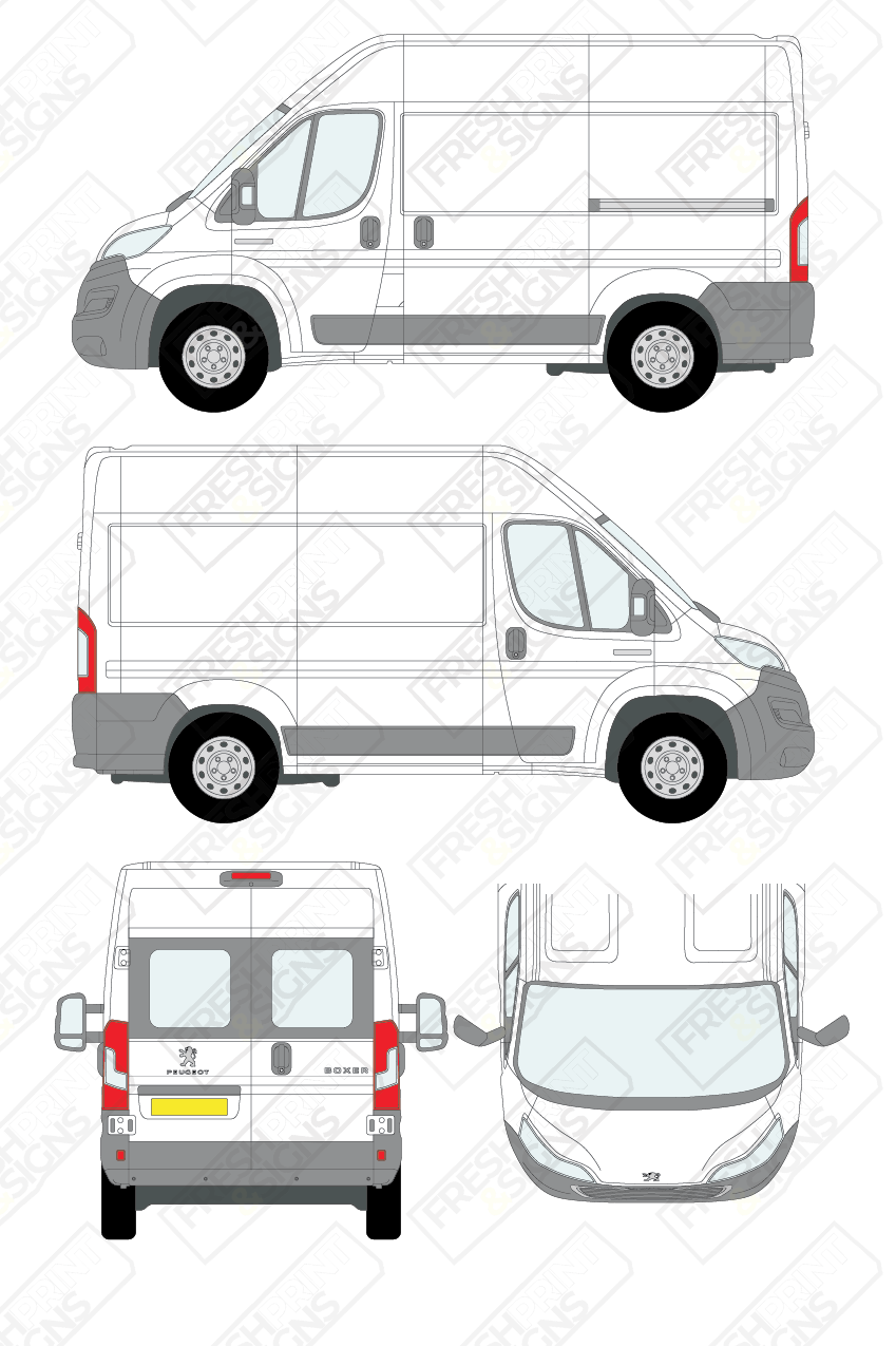 Van Graphics - Peugeot | Boxer | 2014-2025 | Short Wheelbase (L1) | Medium Roof (H2) | With Rear Windows