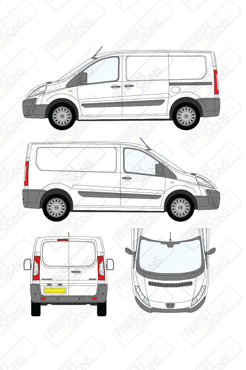Van Graphics - Peugeot | Expert | 2007-2016 | Short Wheelbase (L1) | Low Roof (H1) | Panelled Rear Doors