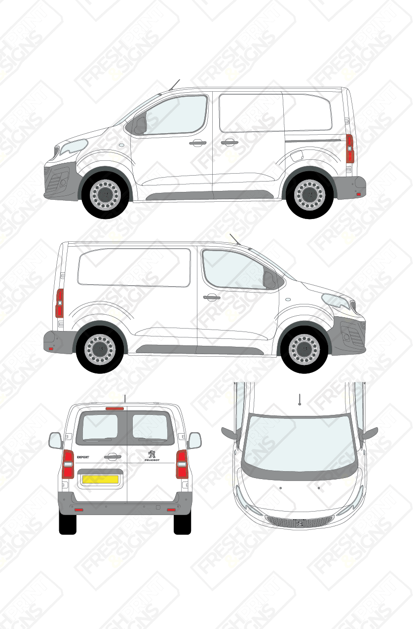 Van Graphics - Peugeot | Expert | 2016-2024 | Short Wheelbase (L1) | With Rear Windows