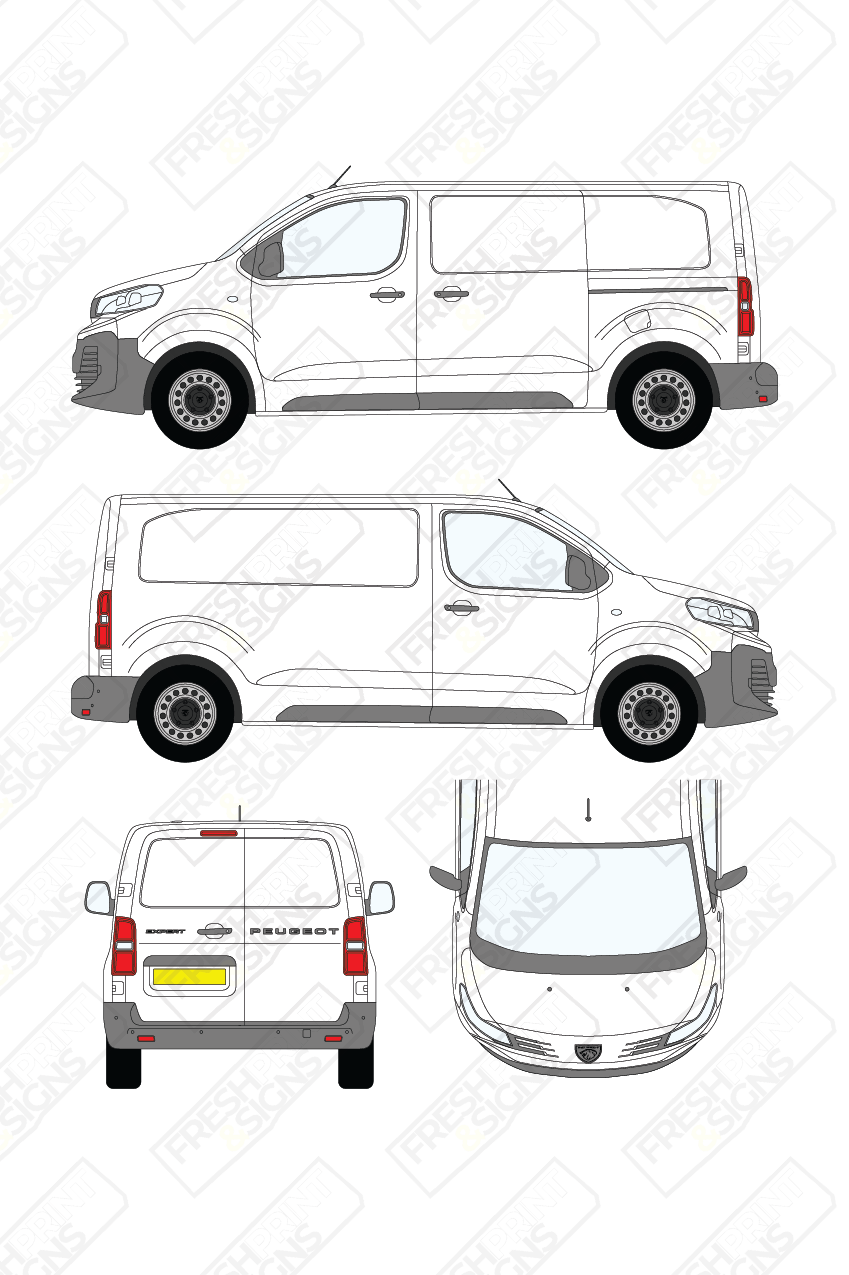Van Graphics - Peugeot | Expert | 2024-2025 | Short Wheelbase (L1) | Panelled Rear Doors