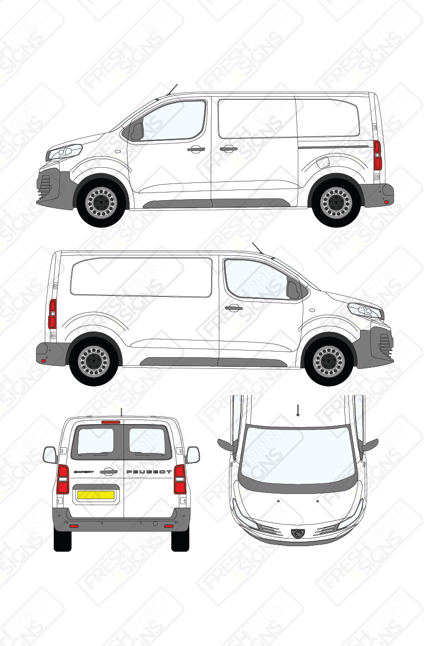 Van Graphics - Peugeot | Expert | 2024-2025 | Short Wheelbase (L1) | With Rear Windows
