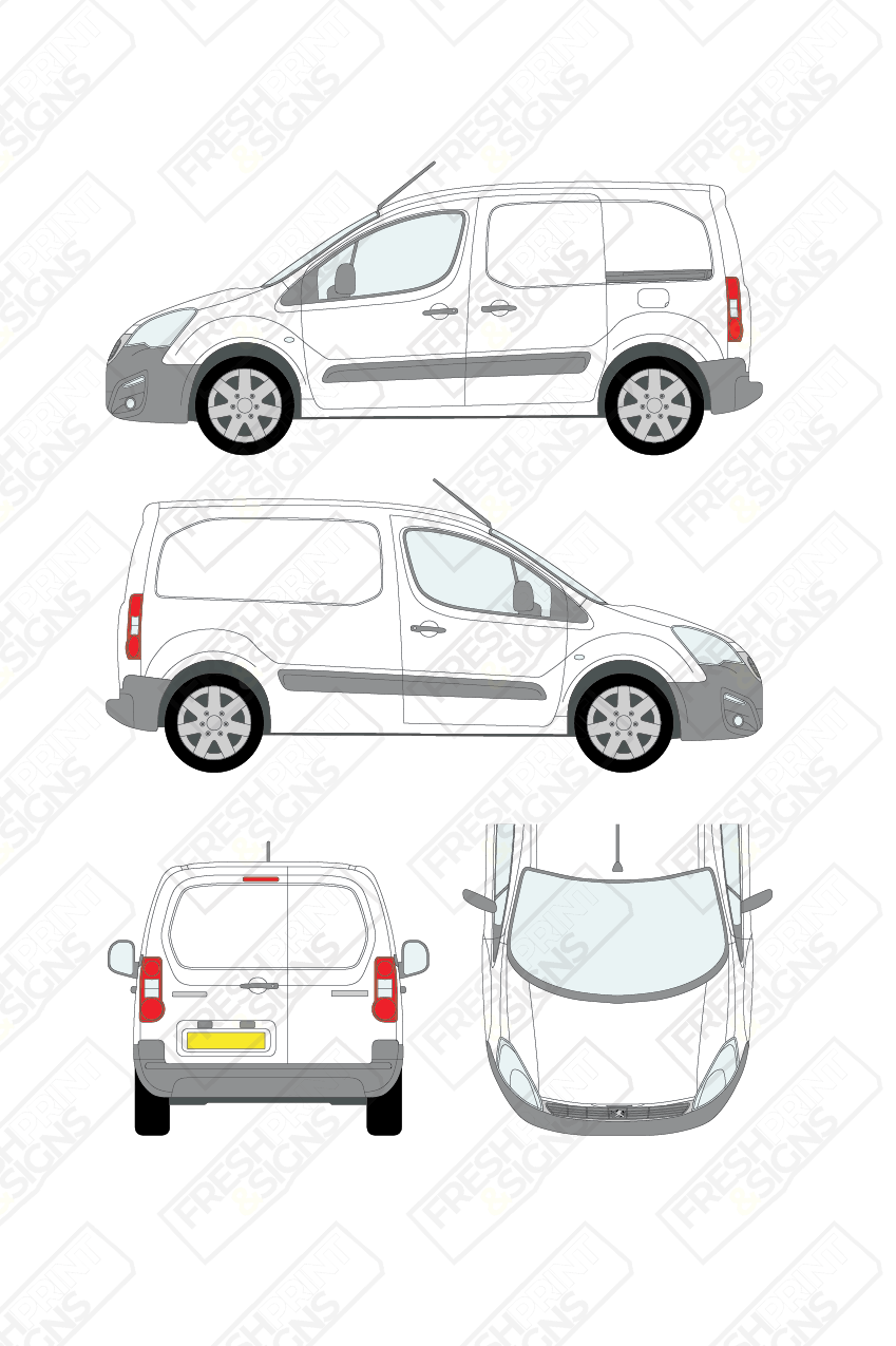 Van Graphics - Peugeot | Partner | 2015-2018 | Short Wheelbase (L1) | Panelled Rear Doors