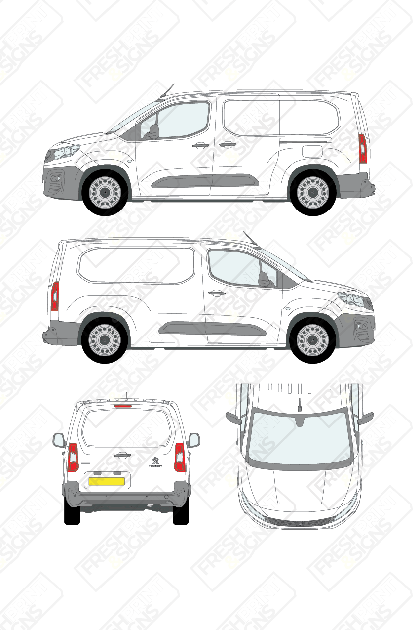 Van Graphics - Peugeot | Partner | 2018-2024 | Medium Wheelbase (L2) | Panelled Rear Doors