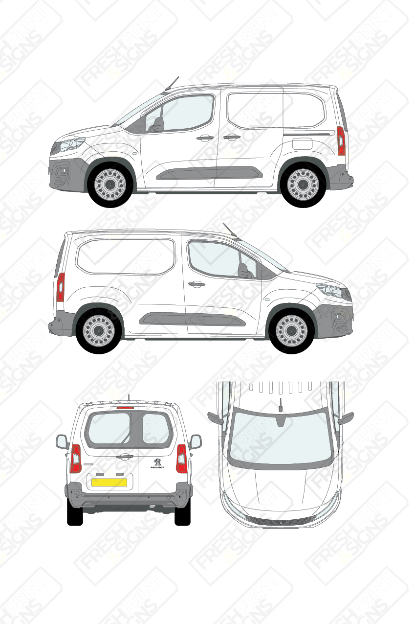 Van Graphics - Peugeot | Partner | 2018-2024 | Short Wheelbase (L1) | With Rear Windows