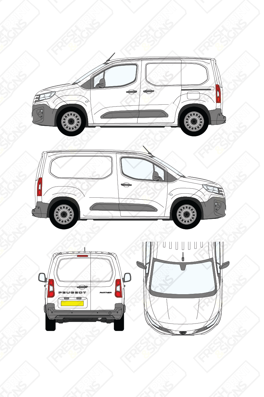 Van Graphics - Peugeot | Partner | 2024-2025 | Short Wheelbase (L1) | Panelled Rear Doors