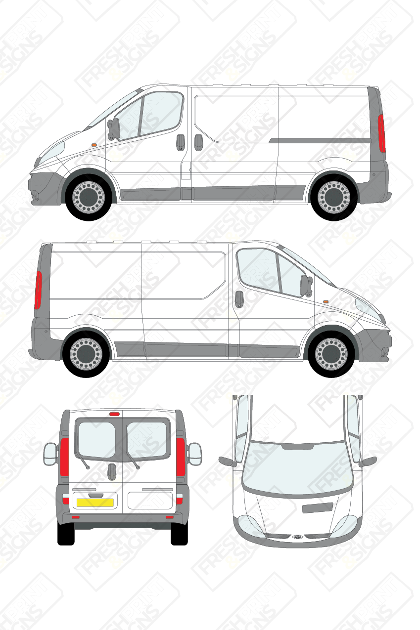 Van Graphics - Renault | Trafic | 2008-2014 | Long Wheelbase (L2) | Low Roof (H1) | With Rear Windows