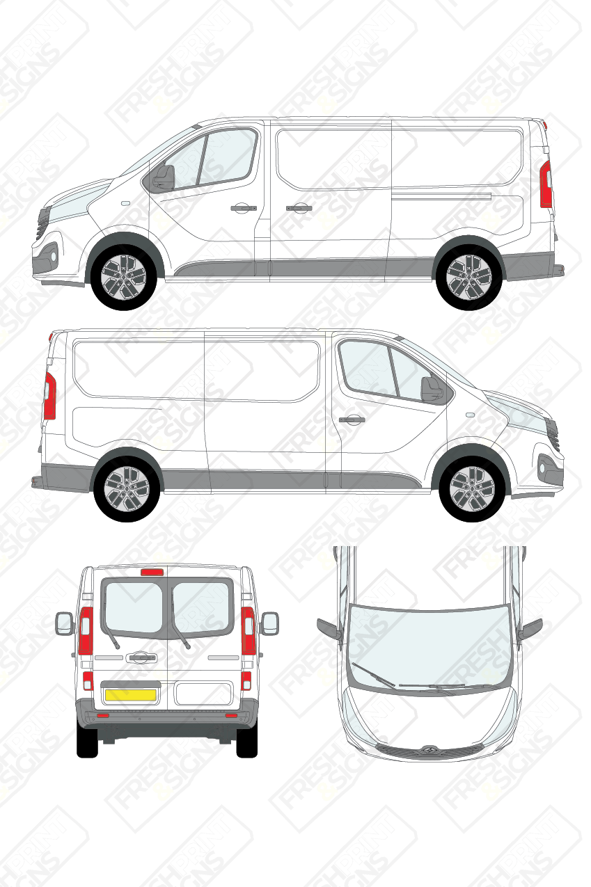 Van Graphics - Renault | Trafic | 2014-2021 | Medium Wheelbase (L2) | Low Roof (H1) | With Rear Windows