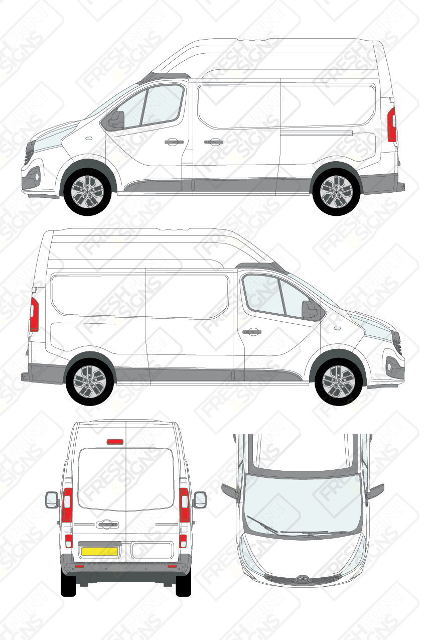 Van Graphics - Renault | Trafic | 2014-2021 | Medium Wheelbase (L2) | Medium Roof (H2) | Panelled Rear Doors