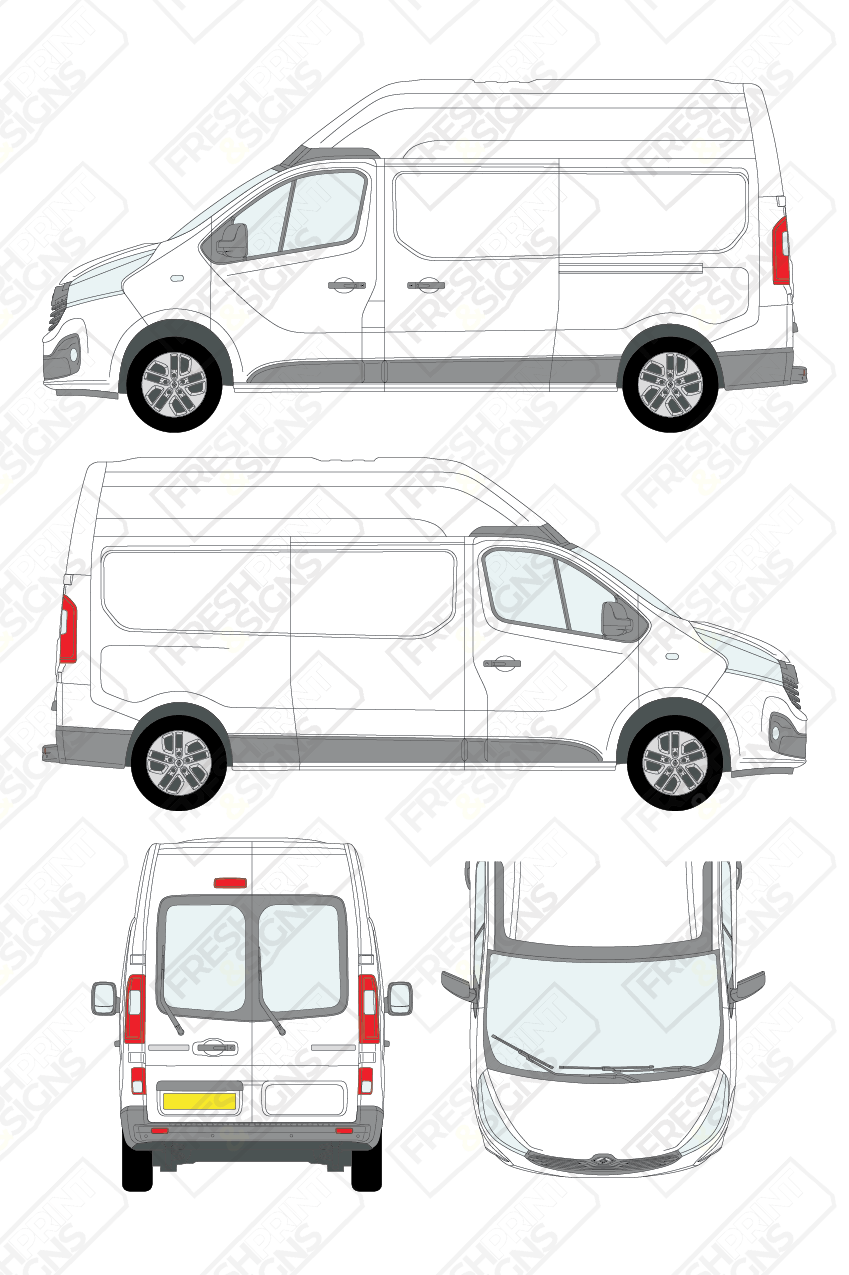 Van Graphics - Renault | Trafic | 2014-2021 | Medium Wheelbase (L2) | Medium Roof (H2) | With Rear Windows