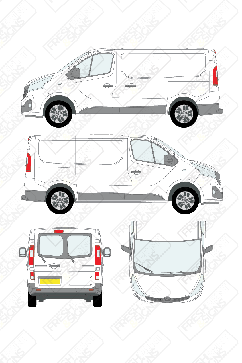 Van Graphics - Renault | Trafic | 2014-2021 | Short Wheelbase (L1) | Low Roof (H1) | With Rear Windows