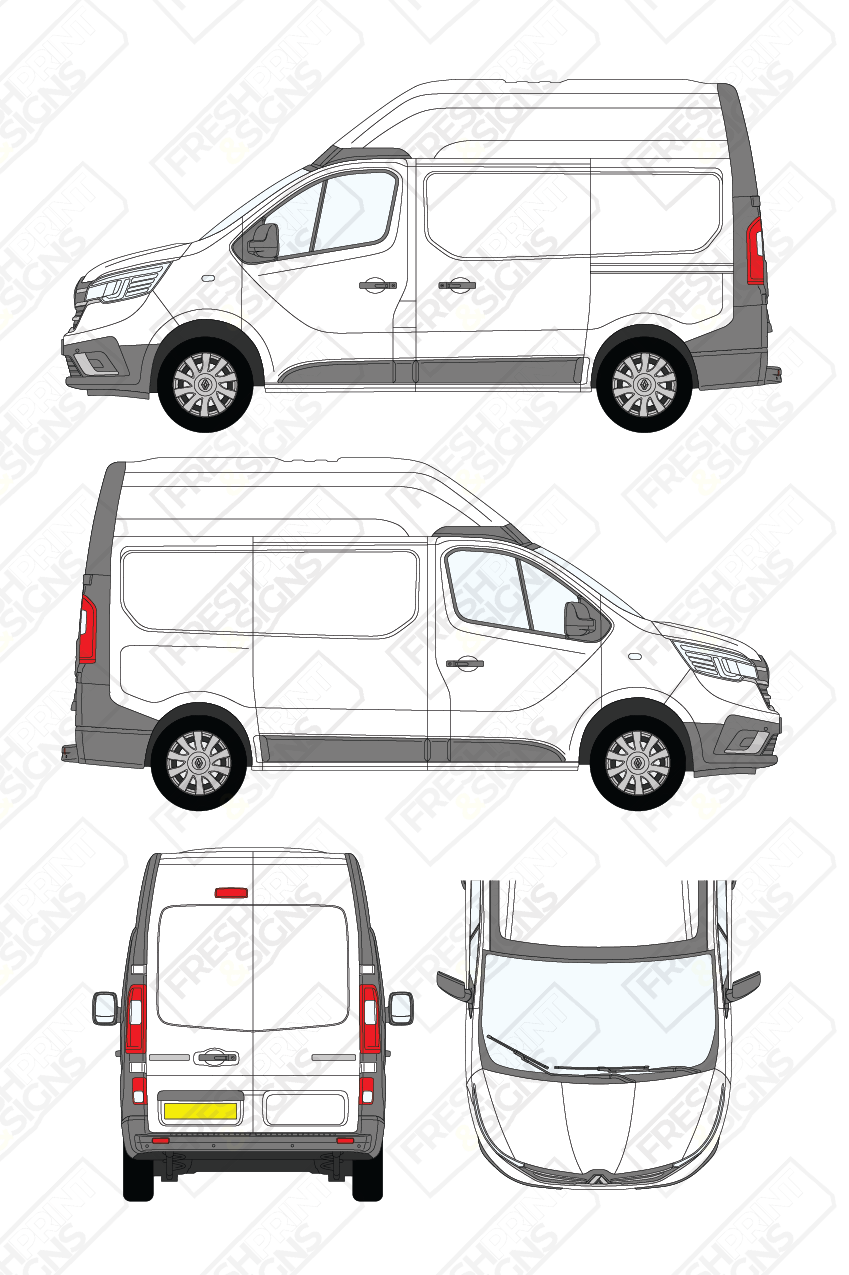 Van Graphics - Renault | Trafic | 2021-2025 | Short Wheelbase (L1) | Medium Roof (H2) | Panelled Rear Doors