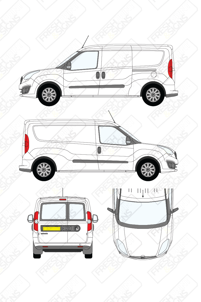 Van Graphics - Vauxhall | Combo | 2012-2019 | Long Wheelbase (L2) | Low Roof (H1) | With Rear Windows