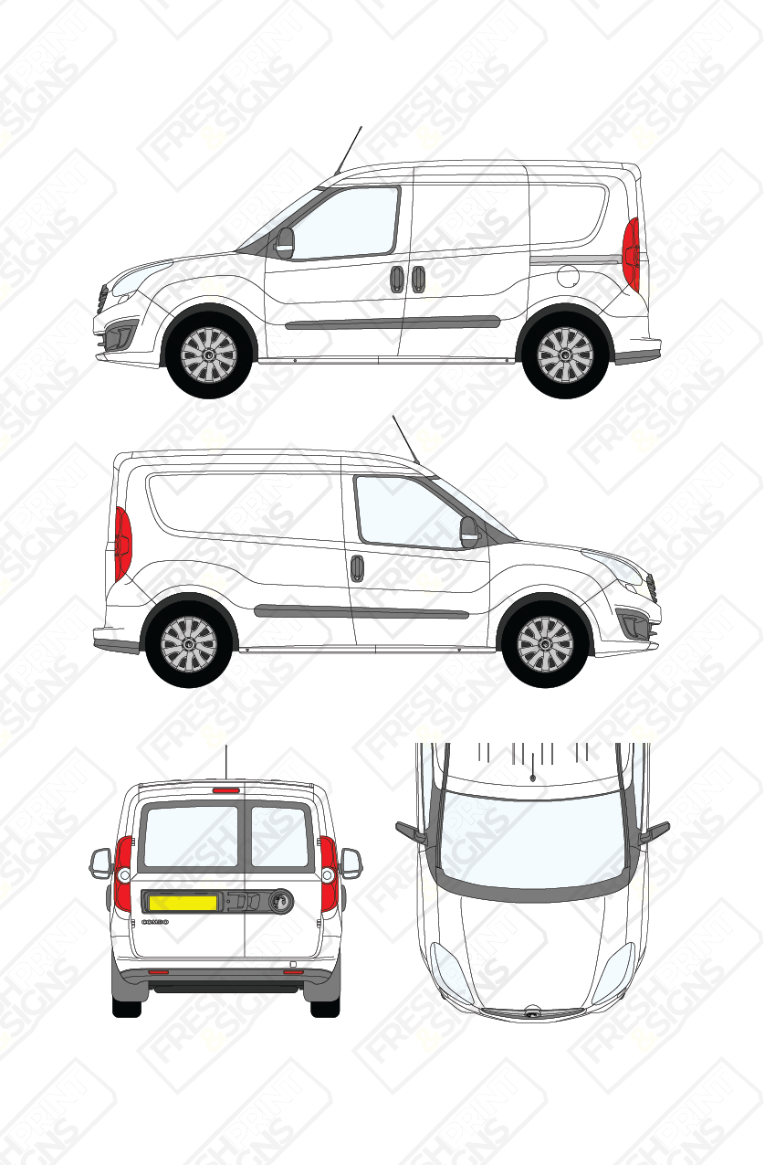 Van Graphics - Vauxhall | Combo | 2012-2019 | Short Wheelbase (L1) | Low Roof (H1) | With Rear Windows