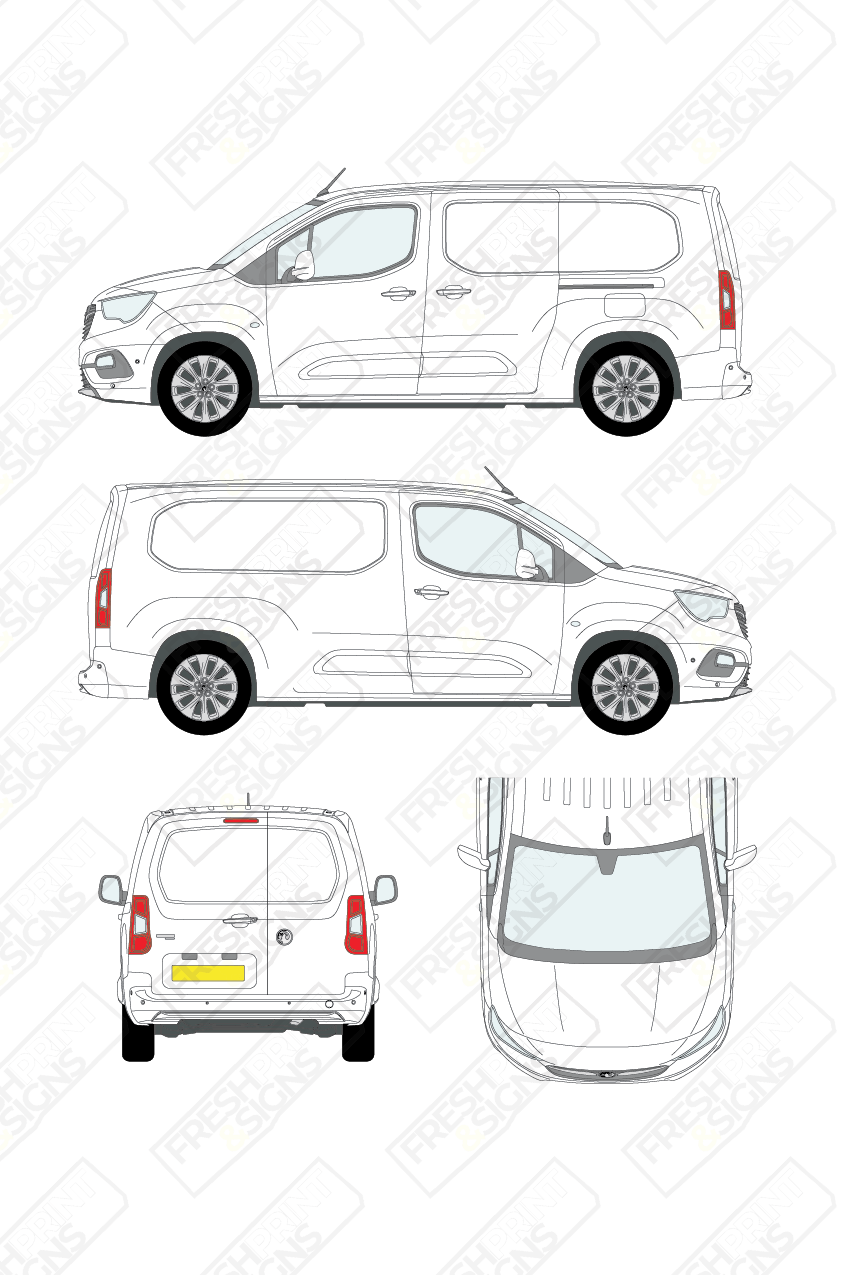 Van Graphics - Vauxhall | Combo | 2019-2025 | Long Wheelbase (L2) | Panelled Rear Doors