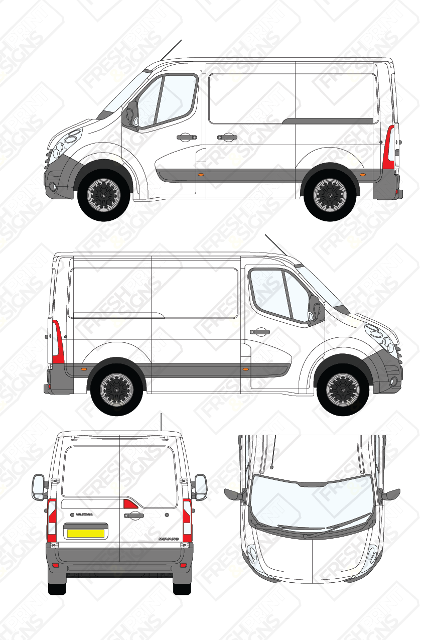 Van Graphics - Vauxhall | Movano | 2010-2021 | Short Wheelbase (L1) | Low Roof (H1) | Panelled Rear Doors