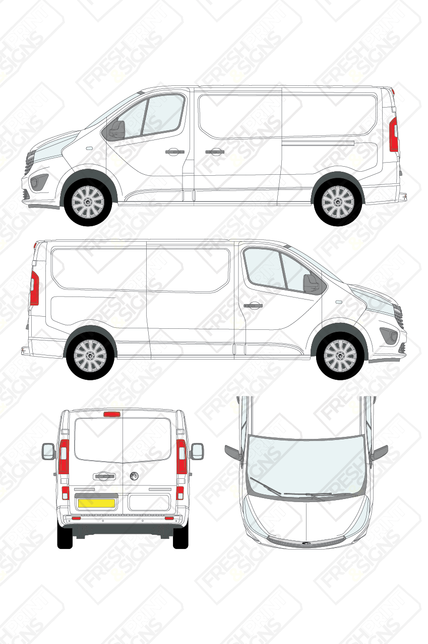 Van Graphics - Vauxhall | Vivaro | 2014-2019 | Long Wheelbase (L2) | Low Roof (H1) | Panelled Rear Doors