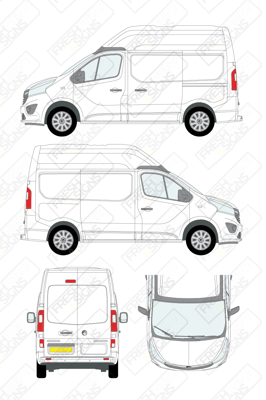 Van Graphics - Vauxhall | Vivaro | 2014-2019 | Short Wheelbase (L1) | Medium Roof (H2) | Panelled Rear Doors