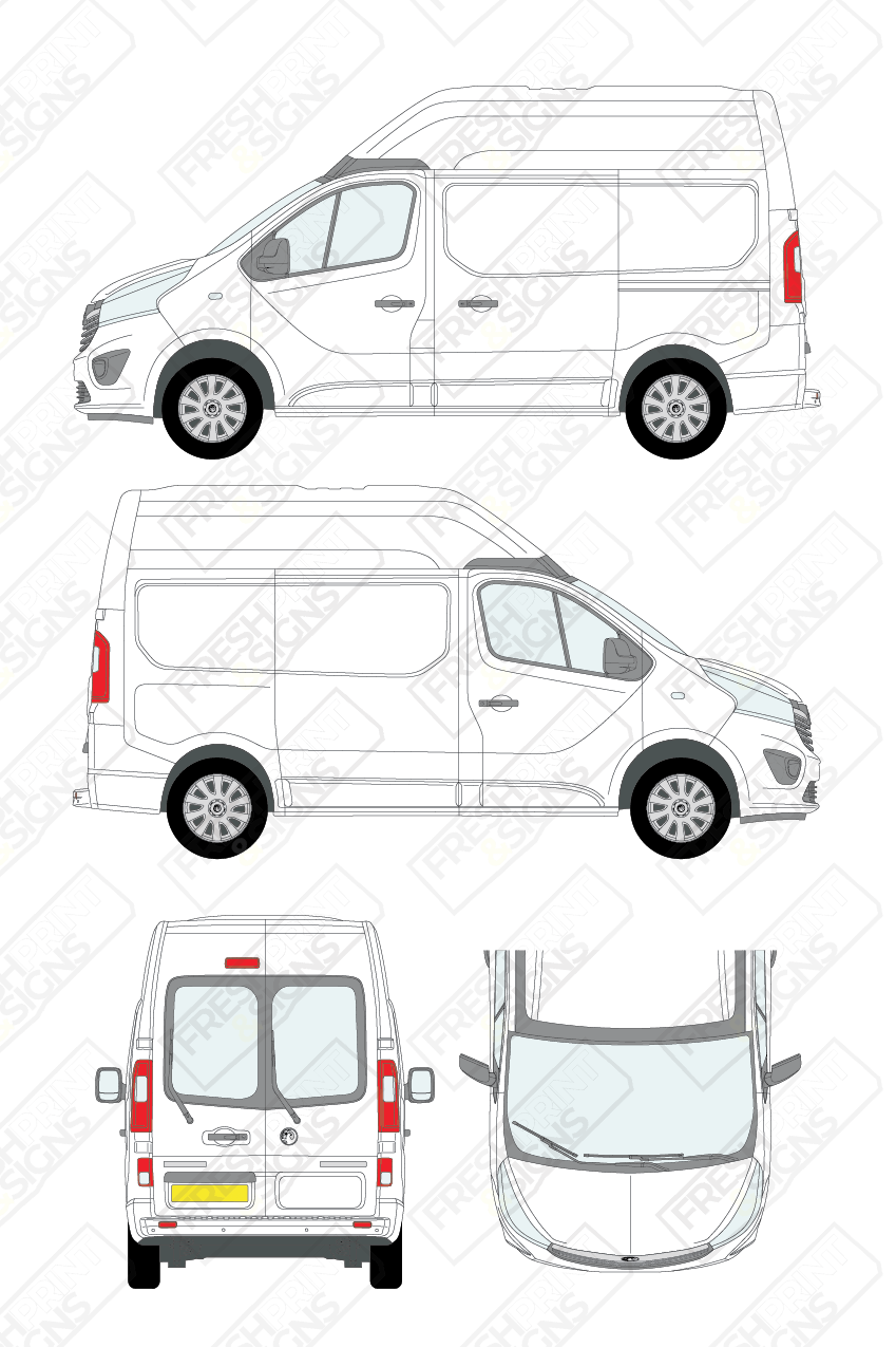Van Graphics - Vauxhall | Vivaro | 2014-2019 | Short Wheelbase (L1) | Medium Roof (H2) | With Rear Windows
