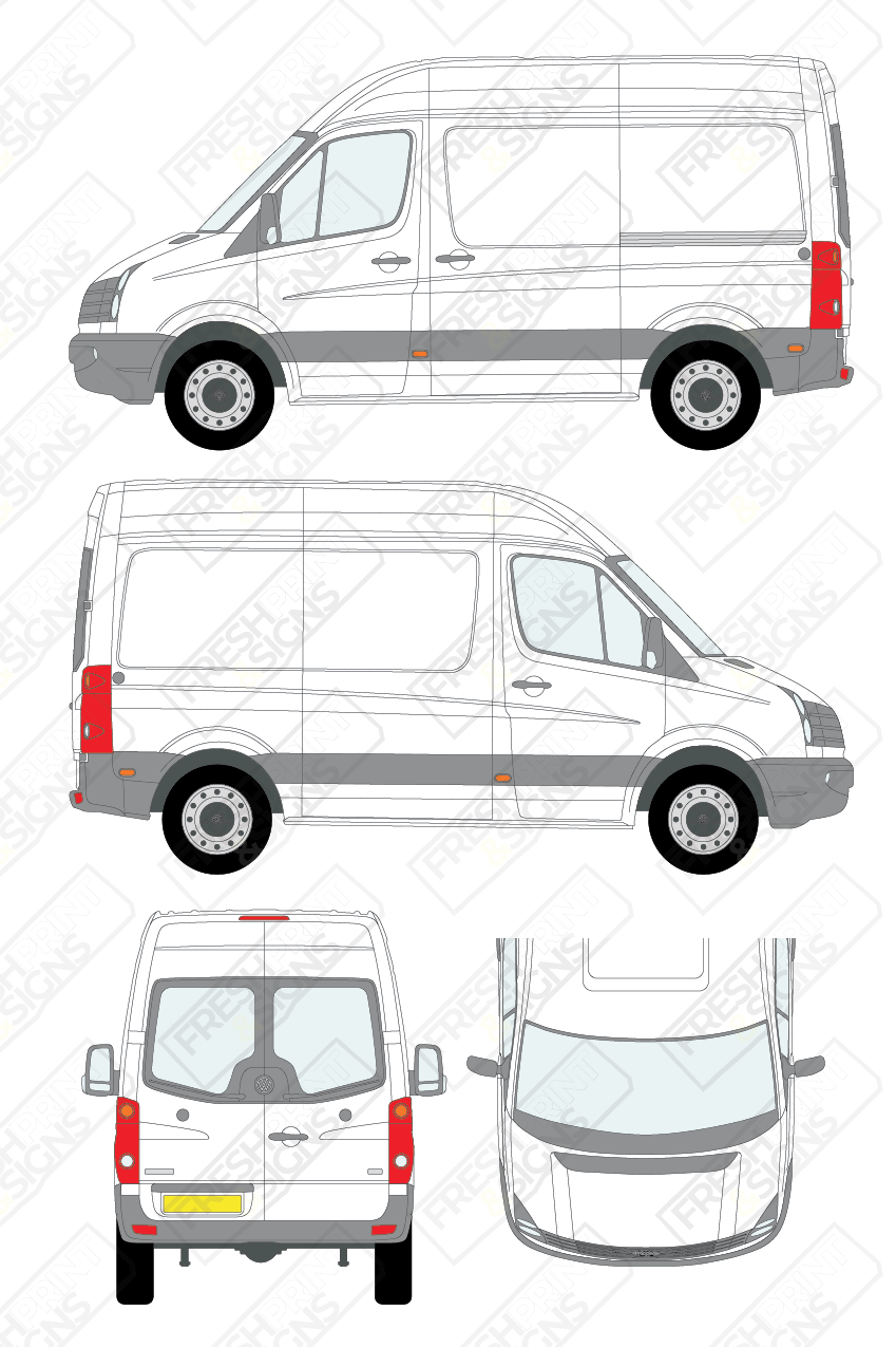 Van Graphics - Volkswagen | Crafter | 2011-2017 | Short Wheelbase (L1) | High Roof (H2) | With Rear Windows