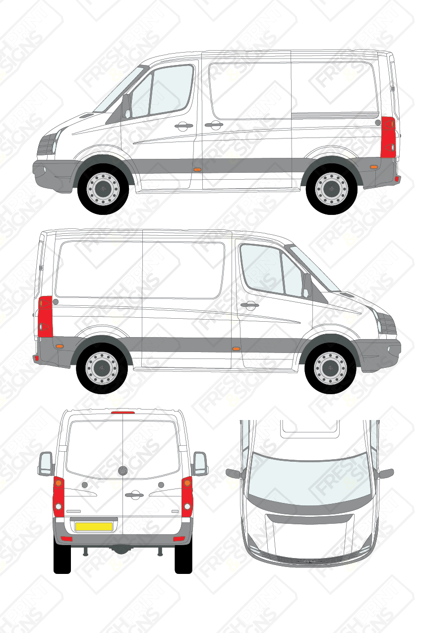 Van Graphics - Volkswagen | Crafter | 2011-2017 | Short Wheelbase (L1) | Low Roof (H1) | Panelled Rear Doors