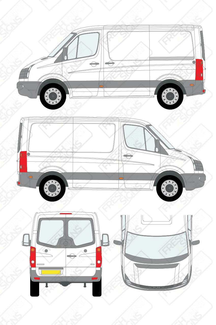 Van Graphics - Volkswagen | Crafter | 2011-2017 | Short Wheelbase (L1) | Low Roof (H1) | With Rear Windows