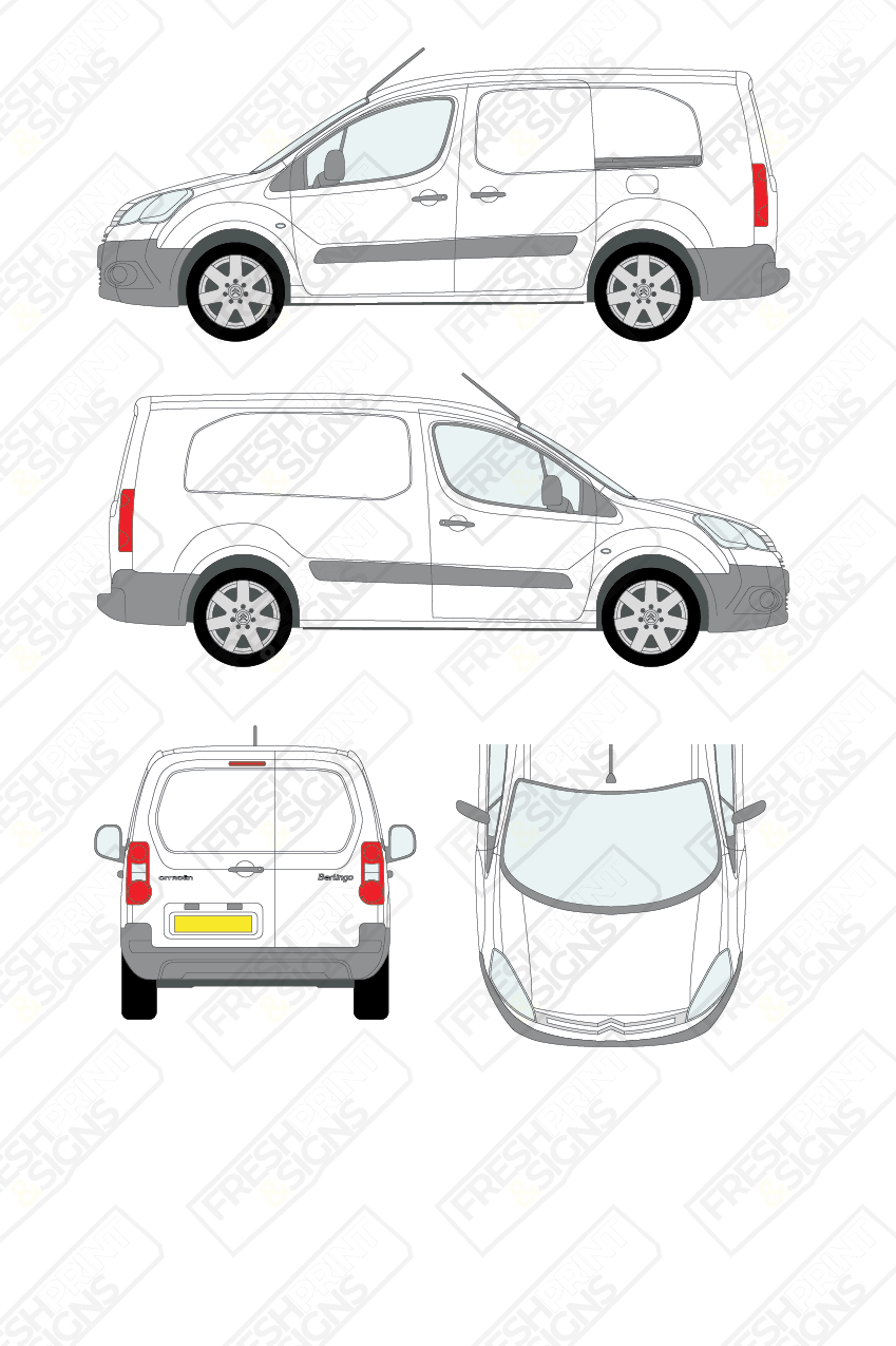 Van Graphics - Citroen | Berlingo | 2008-2015 | Long Wheelbase (L2) | Panelled Rear Doors
