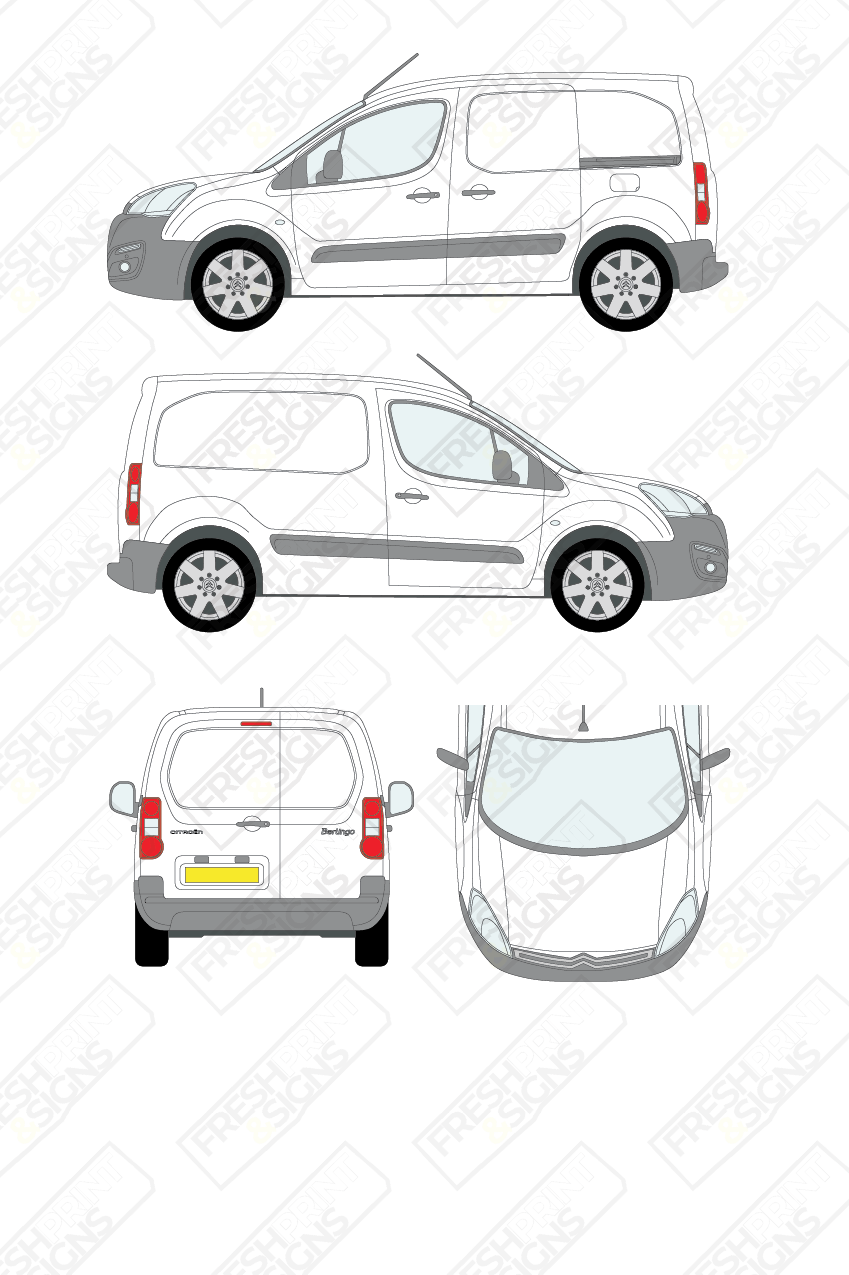 Van Graphics - Citroen | Berlingo | 2015-2018 | Short Wheelbase (L1) | Panelled Rear Doors