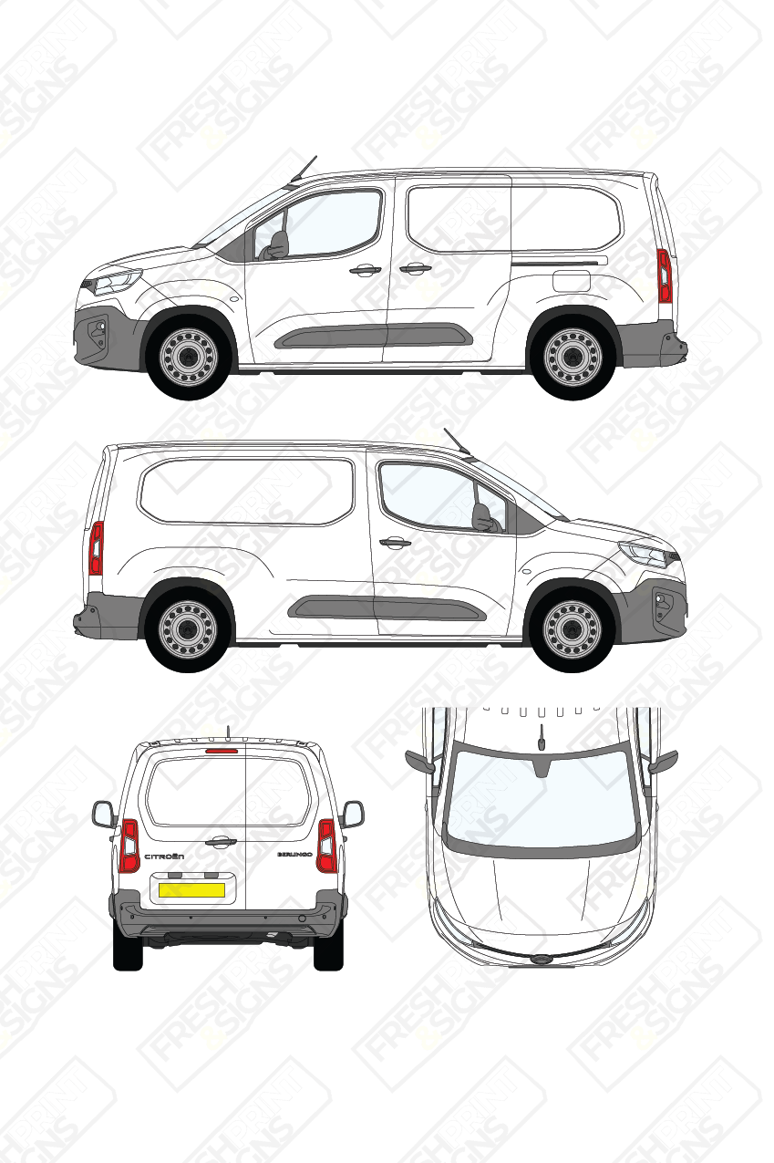 Van Graphics - Citroen | Berlingo | 2024-2025 | Long Wheelbase (L2) | Panelled Rear Doors